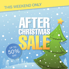 Fototapeta premium after christmas sale banner layout design, vector illustration
