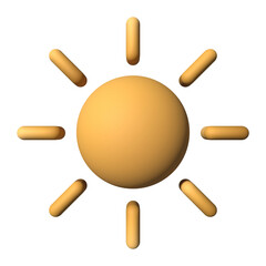3d sun icon rendering weather concept