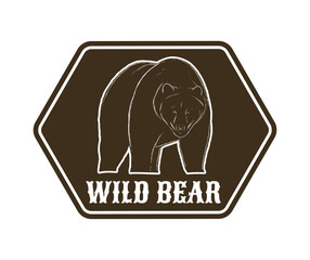 wild bear vector badge design