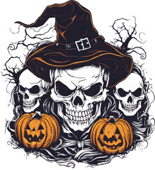 Halloween Scarry T shirt vector Elements for premium t shirt 