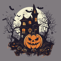 Halloween Scarry T shirt vector Elements for premium t shirt 