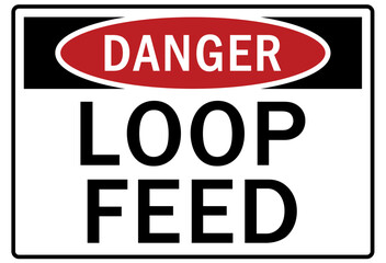 Multiple power source warning sign and labels loop feed