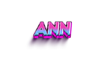 Ann Colorful 3d Abstract Text name