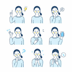 女性の表情　バリエーションセット