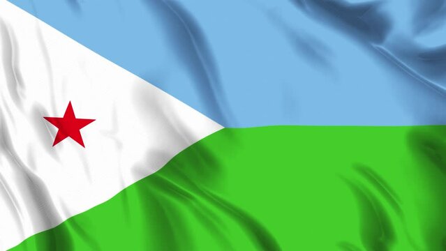 Djibouti Flag Waving Looped