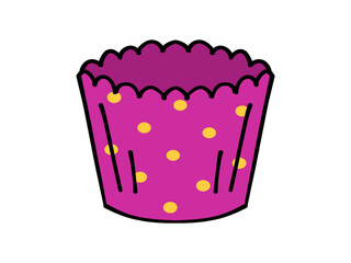 カップケーキの空カップのイラスト素材