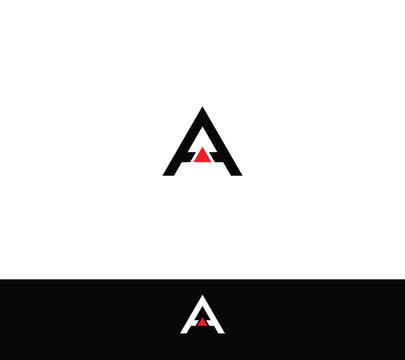 business logo arrow up monogram letter A initial black and white icon illustration style Design template