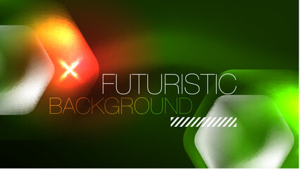 Technology Digital Neon Abstract Background, Abstract Hexagons, Digital Cyberspace, Modern Hi-tech, Science, Futuristic Techno Design Template