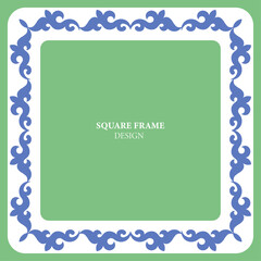 Square frame. Template for your design. Ornamental elements and motifs of Kazakh, Kyrgyz, Uzbek, national Asian decor for packaging, boxes, banner and print design. Nomad style.