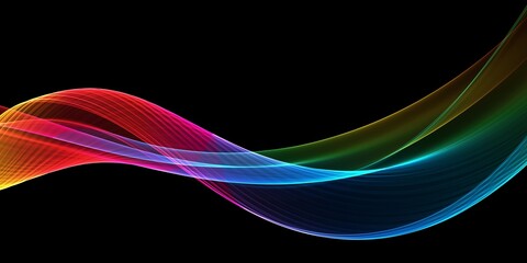 Abstract colorful wave on a black background	