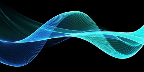 Abstract blue wave on a black background	