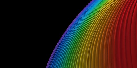 Abstract colorful wave on a black background	