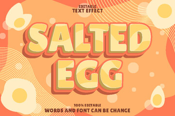 salted egg editable text effect emboss cartoon style