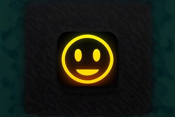 App icon simple smiley face intuitive icon contrast professional futuristic authentic connection 2D flat 