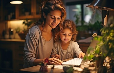 As a single mom with her infant child, a family and business lady is juggling in the kitchen..