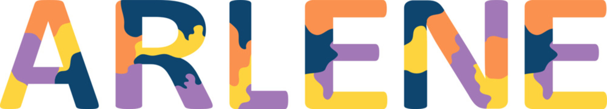 Arlene Colorful 3d Abstract Text name