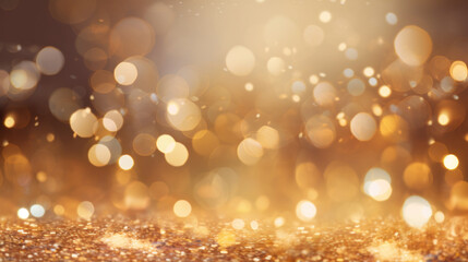 Gold Shiny Glitter Background, Abstract, Generative AI