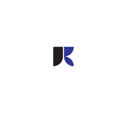 Letters JK or JR or PK or RP or KR initials logo design with eps 10 file
