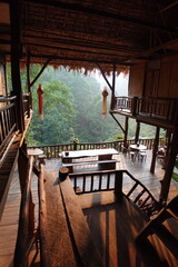 ログハウス, タイ, 自然, 家, 木製の, 木, 建築, 旅行, 部屋, くつろいで,...