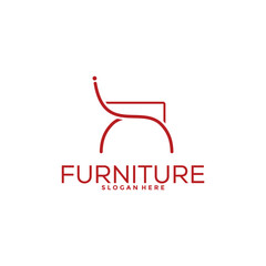 Fototapeta premium Modern Furniture logo design with creative concept, Interior logo vector template