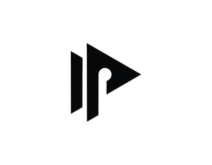 Illustration IP Letter Logo Design in Black Colors. Creative Modern Letters Vector Icon Logo Vector
