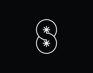 Number Eight or Letter S star logo monogram eps template design.