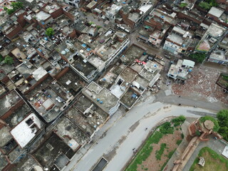 aerial view of housing area in Pakistan