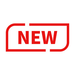 New Stamp Sign In Red Rectangle Shape For Information
