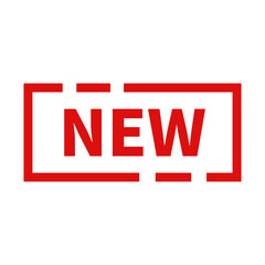 New Stamp Sign In Red Rectangle Shape For Information
