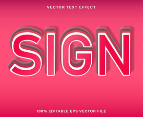 sign 3d editable text effect eps