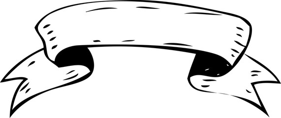 handsketched vector ribbon banner svg illustration, minimalist style