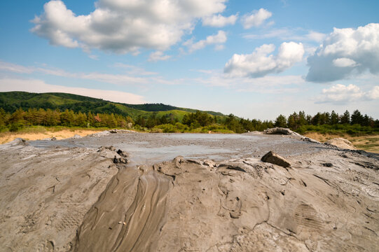 aktive Schlammvulkane von Berca, Vulcanii noroiosi bei Berca, Buzau, Walachei, Rum&auml;nien
