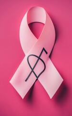pink ribbon on a pink background