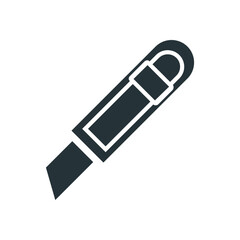 Cutter knife icon vector on trendy design