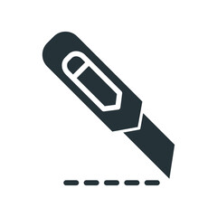 Cutter knife icon vector on trendy design