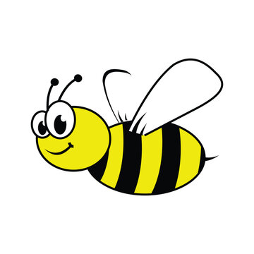 Cute cartoon bee. Bee logo. Vector illustration Isolated on white background. cute bee cartoon on white background. vector illustration eps10