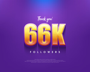 Simple and clean thank you design for 66k followers.