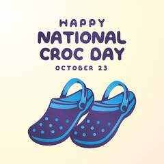 Flyers promoting National Croc Day or other events can utilize vector images concerning the holiday. design of a flyer, a celebration.
