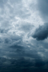 Dramatic sky with dark clouds