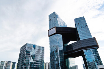 Naklejka premium Modern office buildings in the city