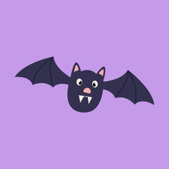 halloween bat . flat vector illustration.