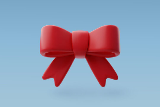 3d Vector Gift bow red ribbon, Present gift, grand opening and Merry Christmas and Happy new year concept