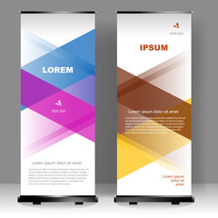 Fototapeta premium Business Roll up banner vertical template design, for brochure, business, flyer, infographics. modern x-banner and flag-banner advertising. vector illustration
