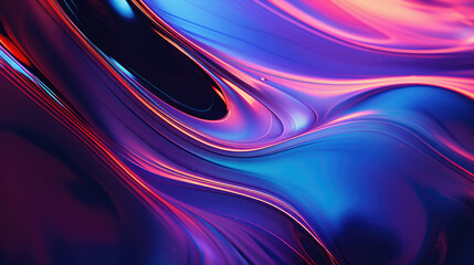 Liquid Wave of Neon Pink and Purple Paint Movement, Generative AI