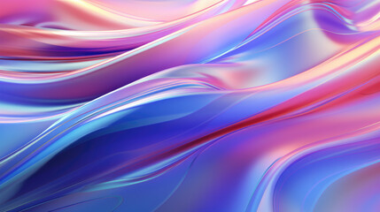 Fototapeta premium Iridescent Wispy Smooth Liquid Wave Abstract Background, Generative AI