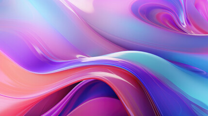 Iridescent Wispy Smooth Liquid Wave Abstract Background, Generative AI