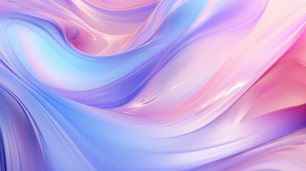 Obraz premium Iridescent Wispy Smooth Liquid Wave Abstract Background, Generative AI