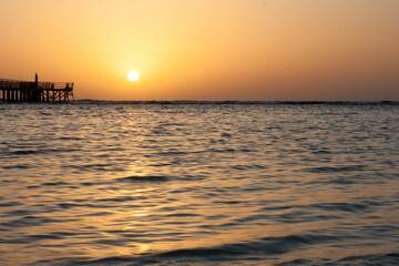 sunrise at the pier in the morning