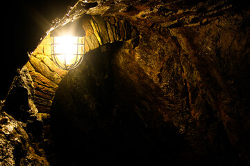 tunnel in an abandoned mine shaft