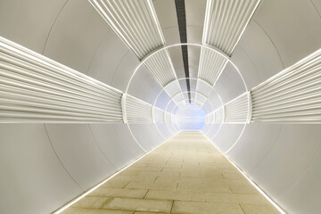 Background of long futuristic tunnel